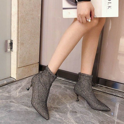 High heel pointed fashion boots
