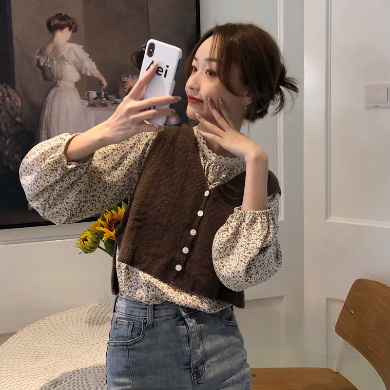 Sleeveless sweater vest sweater
