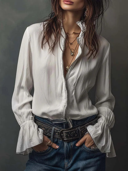 European And American Style Casual Resort Shirt For Women