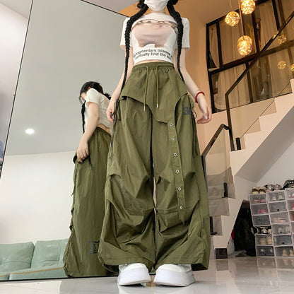 American-style Hip-hop Quick-dry Wide-leg Pants Women&