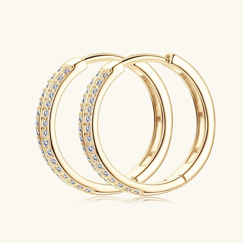 Straight Sterling Silver Earrings Moissanite New Ear Ring