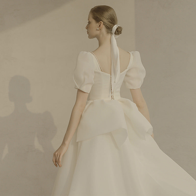 Super Xiansen White Simple Bridal Dress