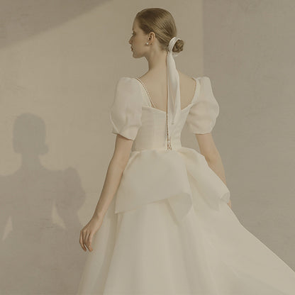 Super Xiansen White Simple Bridal Dress