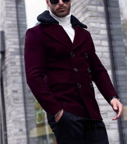 Fur Collar Coat Suit Coat Men&