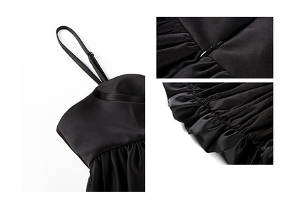 Black Suspender Tube Top Bud Blouse Vest Top