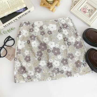 Floral Sheath Mini Skirt For Women