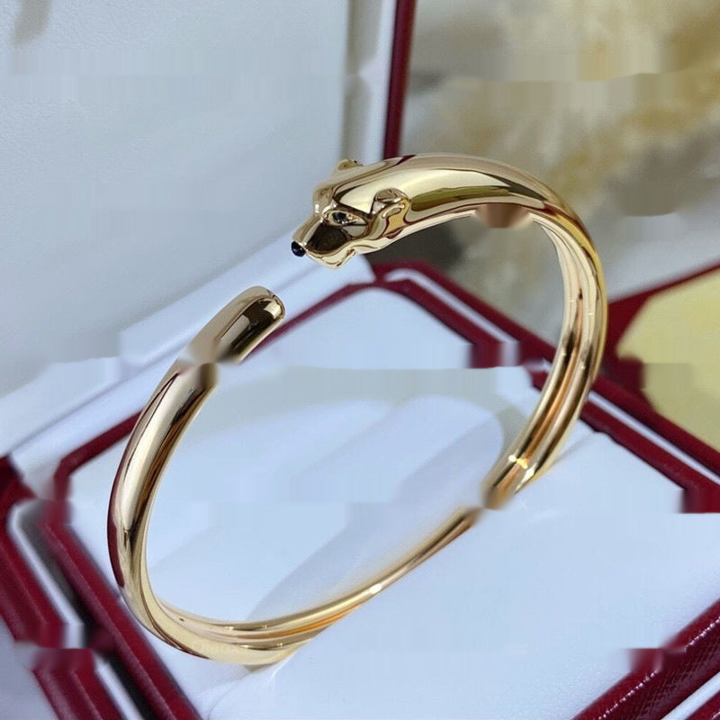 Leopard full Moissanite Diamond Bracelet For Women Smooth Surface Bangle