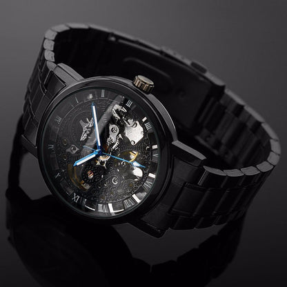Mechanical watch automatic mechanical watch All black men&