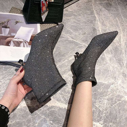 High heel pointed fashion boots