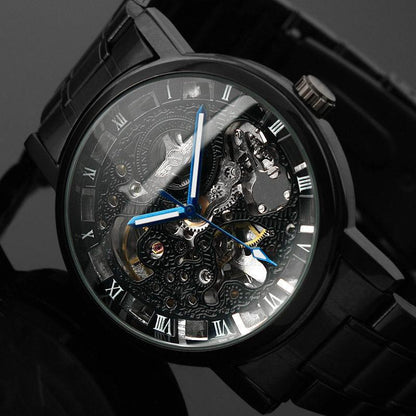 Mechanical watch automatic mechanical watch All black men&