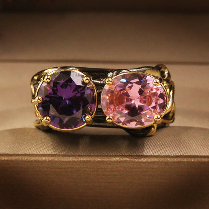 Zircon ring gold plated ladies ring
