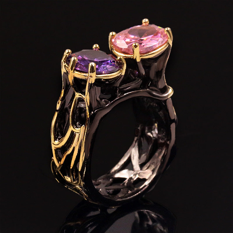 Zircon ring gold plated ladies ring