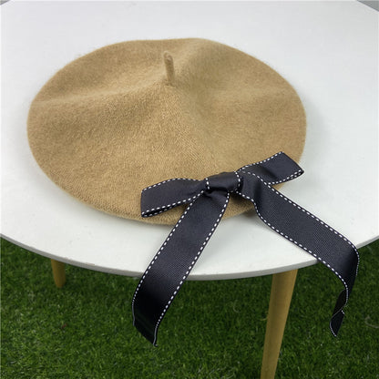 Ladies autumn and winter bud painter hat