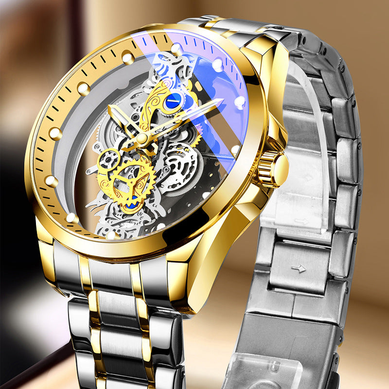 Double-sided Transparent Cutout Automatic Mechanical Watch