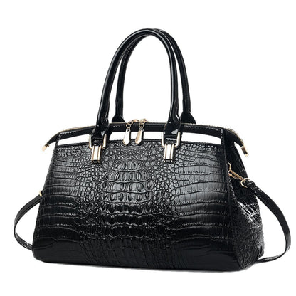 Patent Leather Large-Capacity Commuter Handbag Style