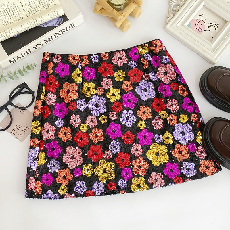 Floral Sheath Mini Skirt For Women
