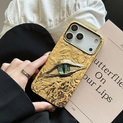 High-grade Electroplated Tin Paper Pattern Stereo Eyes Phone Case
