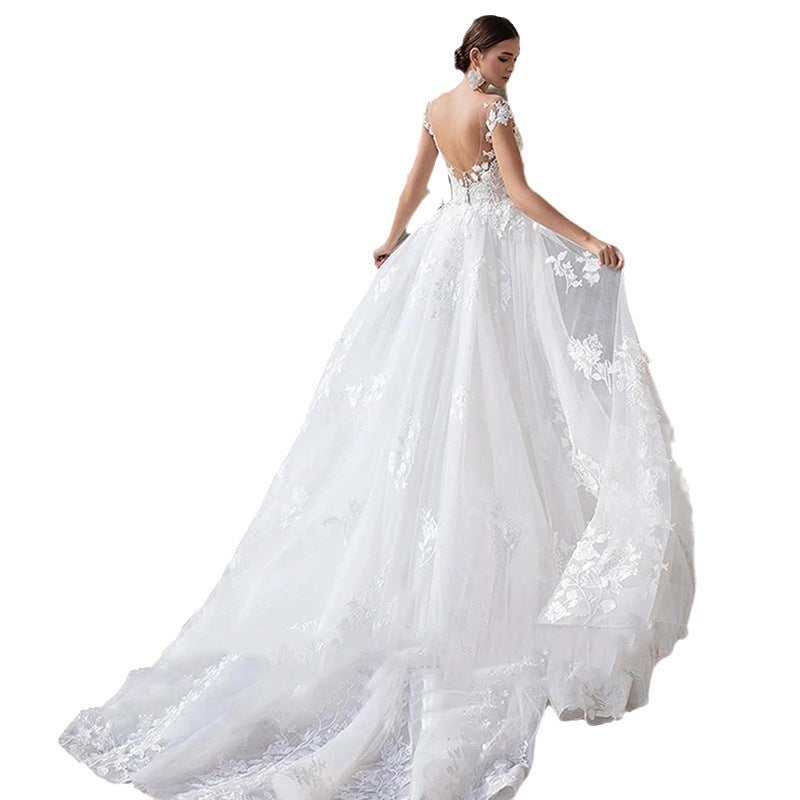 White With Fish Bridal Tail Wedding Dress Two-way Wear Activity Women