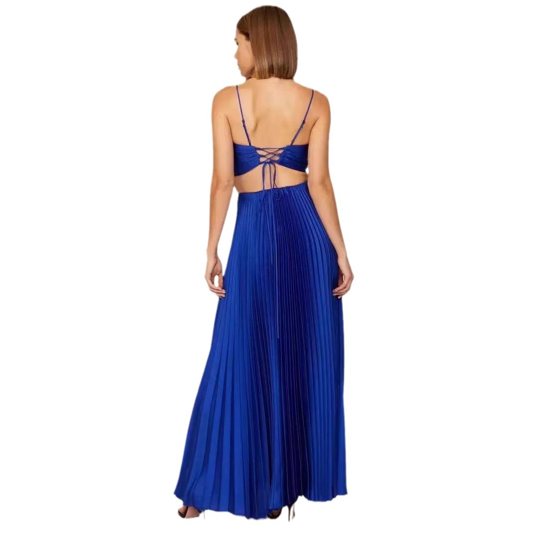 Party wear Slip Dress With Ties And Pleats