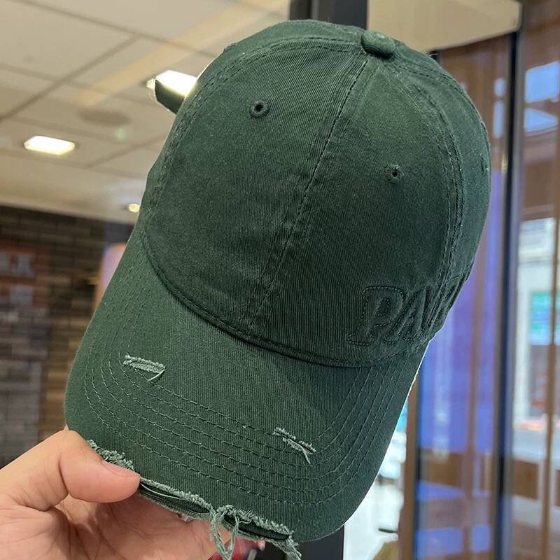 Washed Denim With Hole Baseball Cap Female Peaked Cap
