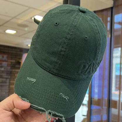 Washed Denim With Hole Baseball Cap Female Peaked Cap