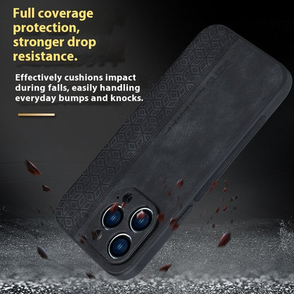 Phone Case New Skin Sensitive Printing Leather Pattern Drop-resistant Business Protective Shell