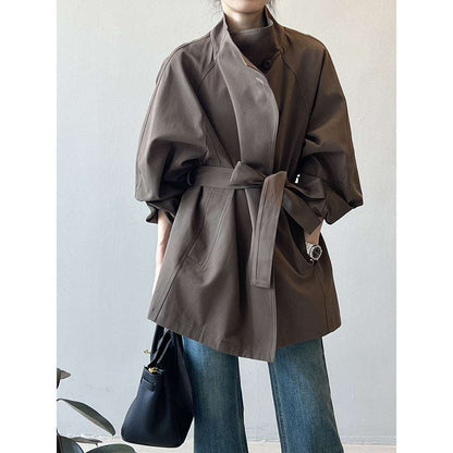 Retro Mid-length Windbreaker Women&