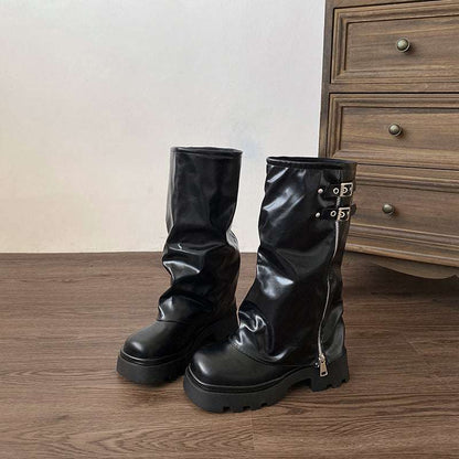 Knee High Brown Thick Soled Boots