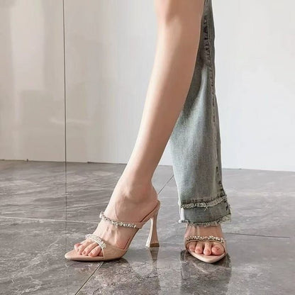 Diamond Slippers For Women, Wearing Horseshoe Heels