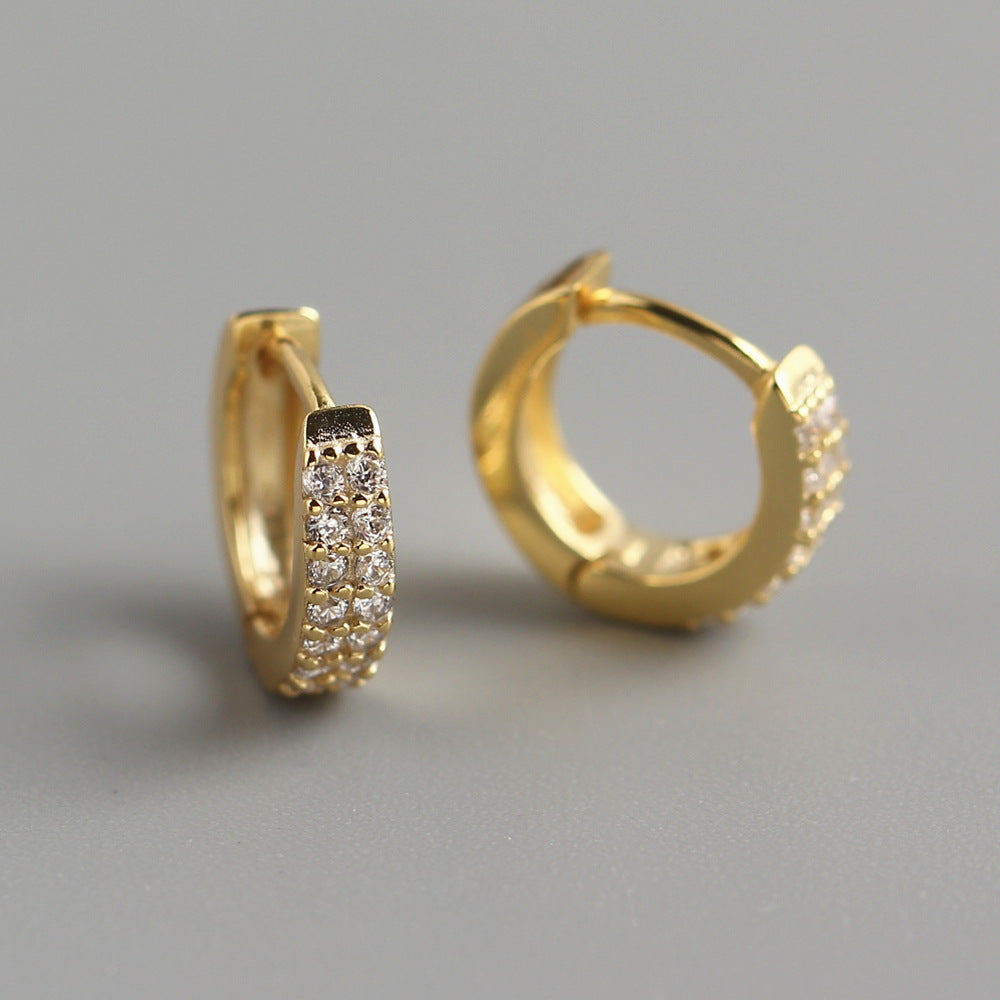 Double row diamond wild ear ring