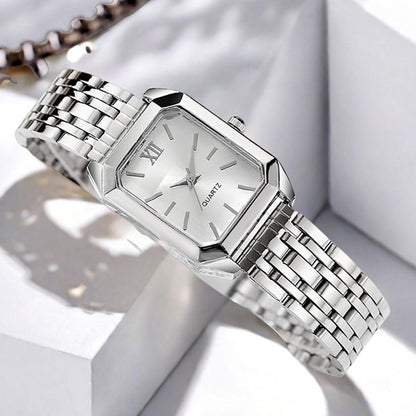 The Lady Is Just Wearing A Square Quartz Watch