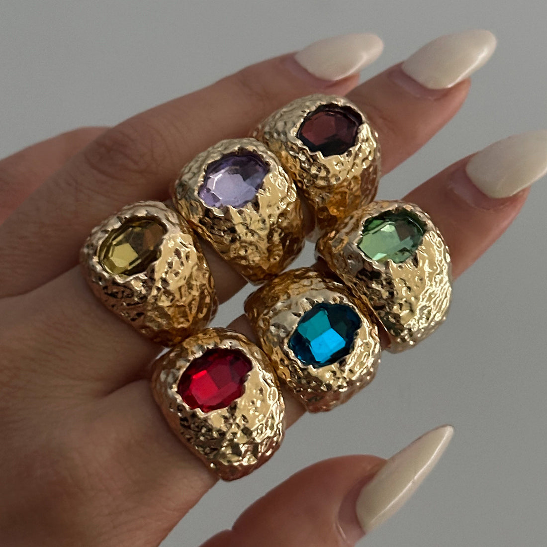 Geometric Diamond Diamond Ring Metal Ring