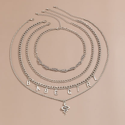Tassel Necklace Hip Hop Trendy Dragon-shaped Tag Necklace