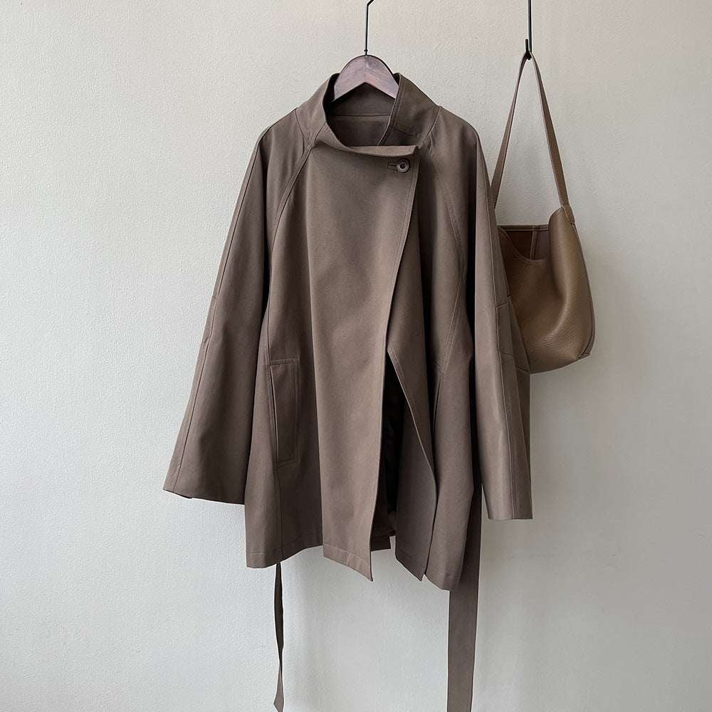 Retro Mid-length Windbreaker Women&