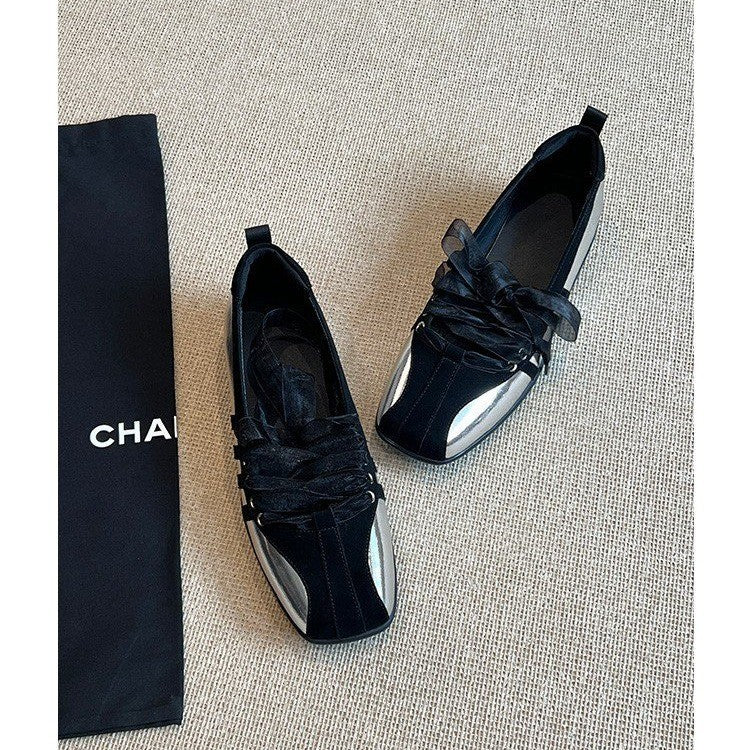 Niche-style White Sneakers And Ballet Flats For Women