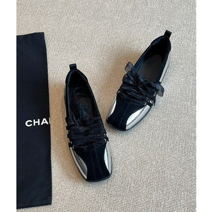 Niche-style White Sneakers And Ballet Flats For Women