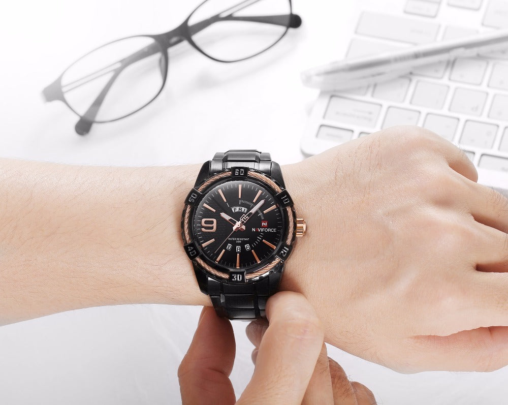 Waterproof quartz watch men&