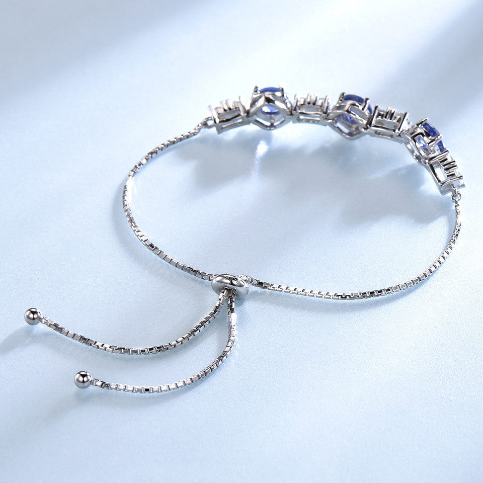 Ladies Adjustable 925 Sterling Silver Bangle Bracelet
