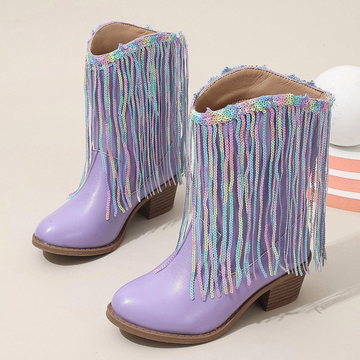 Runway Chic Chunky-heeled Fringed Ankle Boots