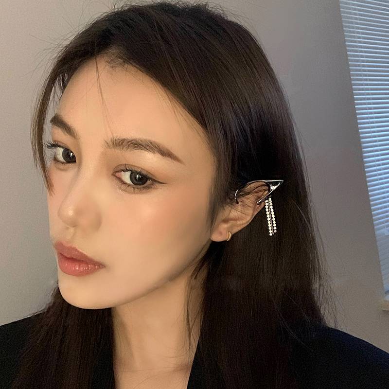 Elf Ears Tassel Earrings Piercings Without Ear Clips