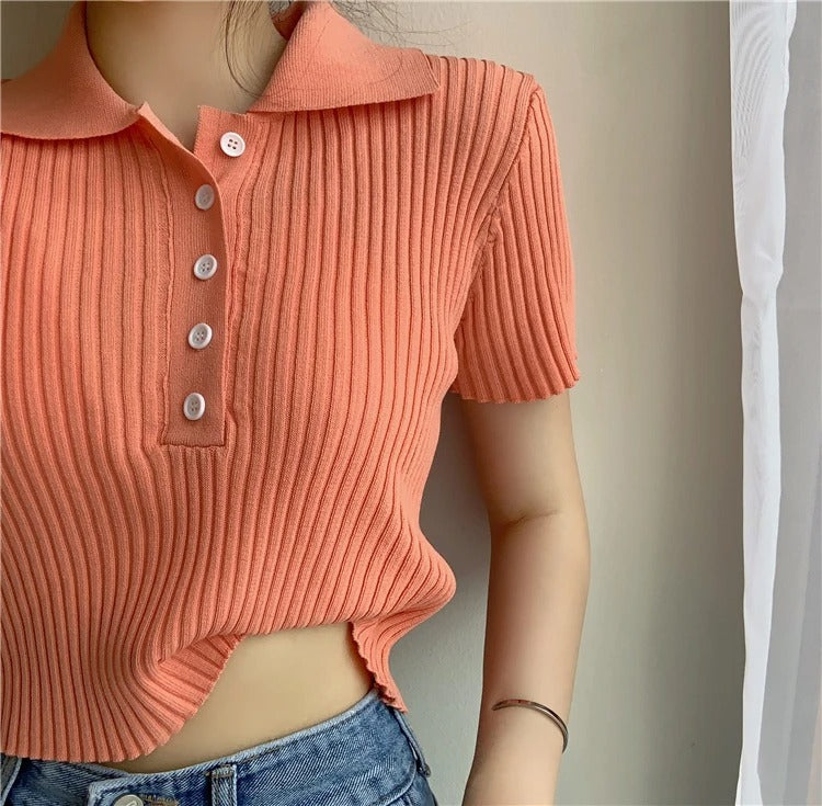 Lapel sweater pullover sweater