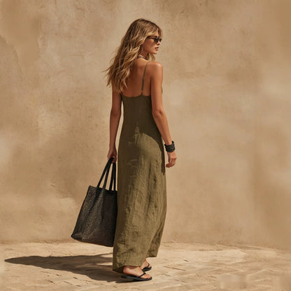Loose Casual Resort-style Minimalist Sleeveless Slip Dress
