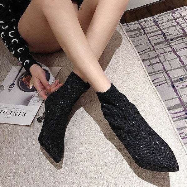 High heel pointed fashion boots