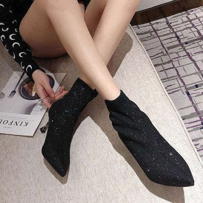 High heel pointed fashion boots