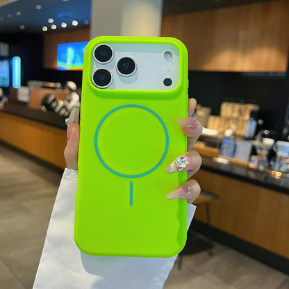 Simple Large Hole Fine Circle Silicone Magnetic Phone Case