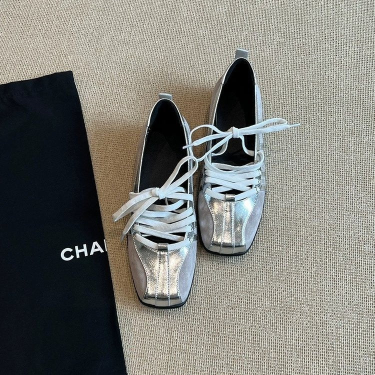 Niche-style White Sneakers And Ballet Flats For Women