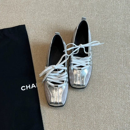 Niche-style White Sneakers And Ballet Flats For Women