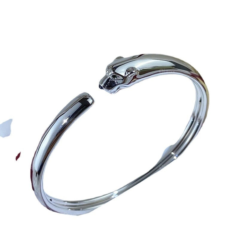 Leopard full Moissanite Diamond Bracelet For Women Smooth Surface Bangle