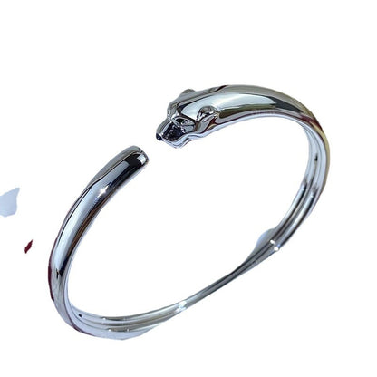 Leopard full Moissanite Diamond Bracelet For Women Smooth Surface Bangle