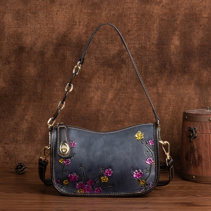 First-Layer Cowhide Fashionable Simple Shoulder Bag